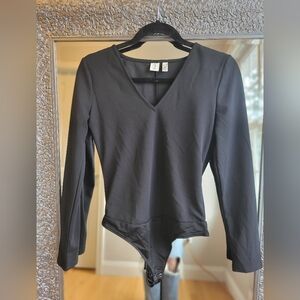 Joie‎ Black V-Neck Long Sleeve Bodysuit